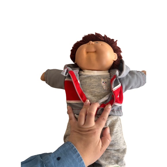 Cabbage Patch Kids Doll Boy Red Gray Hoodie Sweatpants Black Boots 1978 1982 - Picture 8 of 8